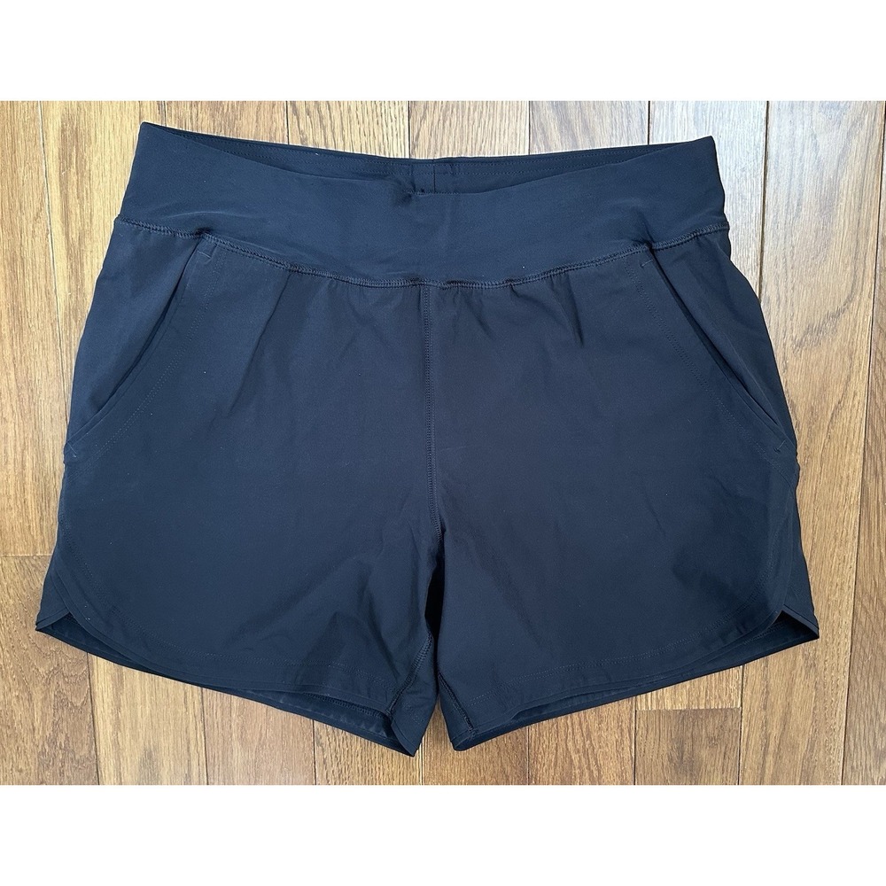 Lands End Women's Swim Shorts‎ Size 10 Black Stretch Elastic Waist Pockets